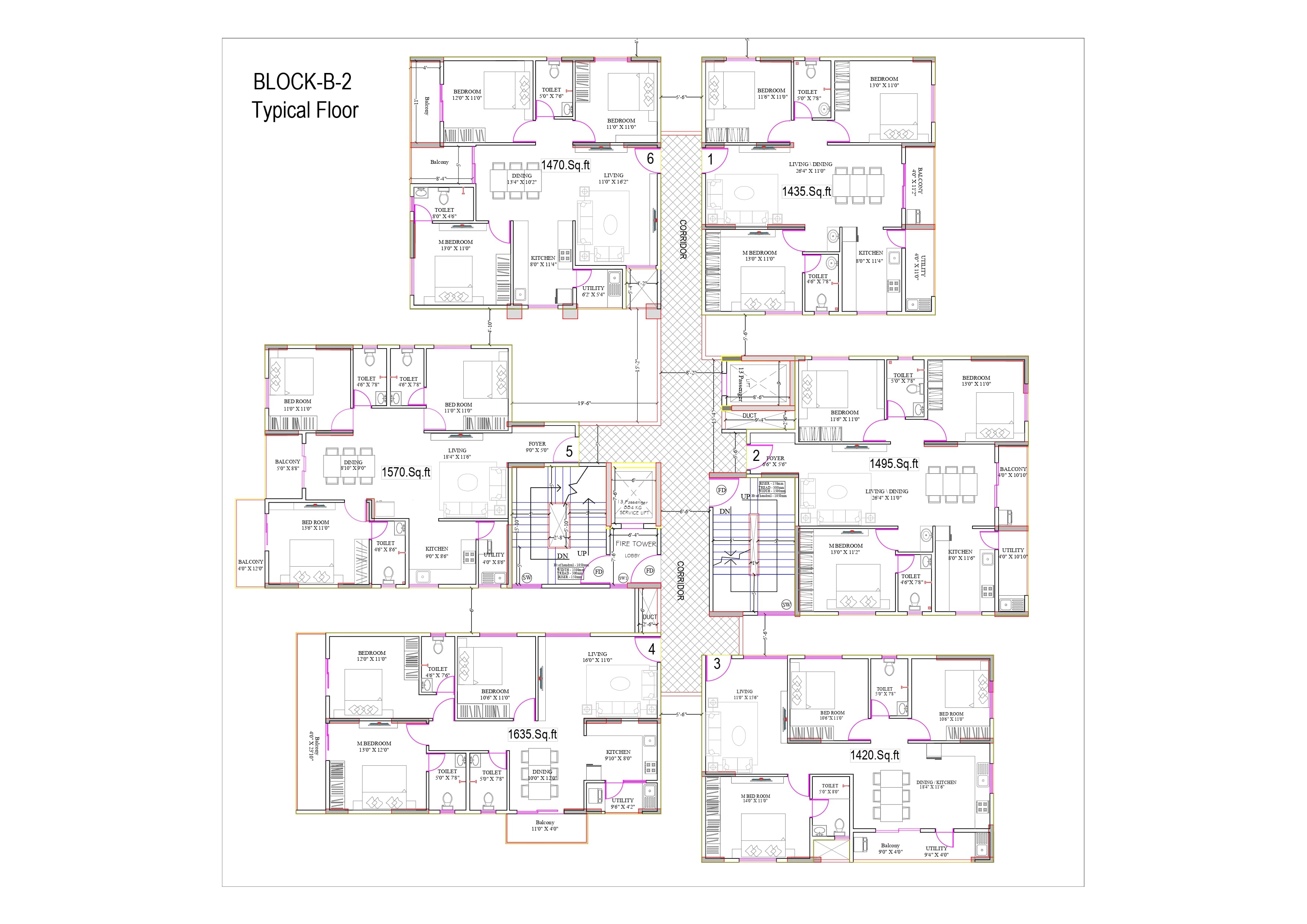 3 BHK Floor Plan